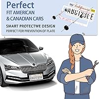 Vista 3 de Marco de matrícula de flor de cerezo para mujeres, paquete de 2, cubierta de matrícula de flores lindas, acero inoxidable a prueba de óxido