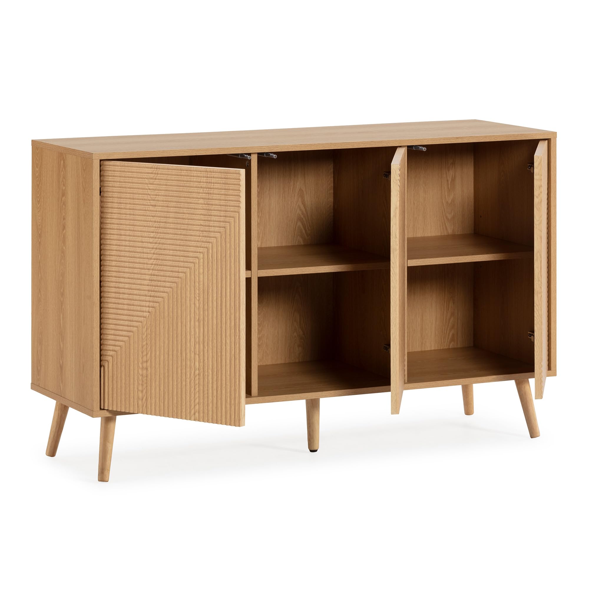 HOMN LIVING Aparador Telmo 3 Puertas Color Roble, 120 cm (Ancho) 40 cm (Profundo) 76 cm (Altura)