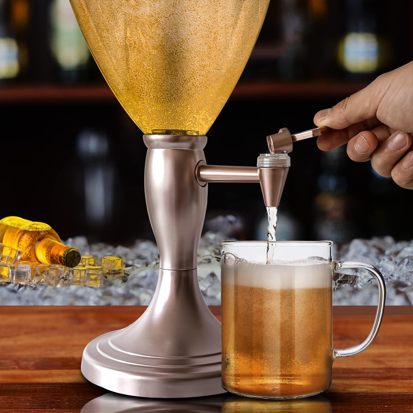 Dispenser a torre for bevande, vino, birra da 5 litri con luce LED, dispenser for bevande, liquori, bar con rubinetto, dispenser for cocktail succhi, bevande trasparenti for feste(tazza non inclusa)