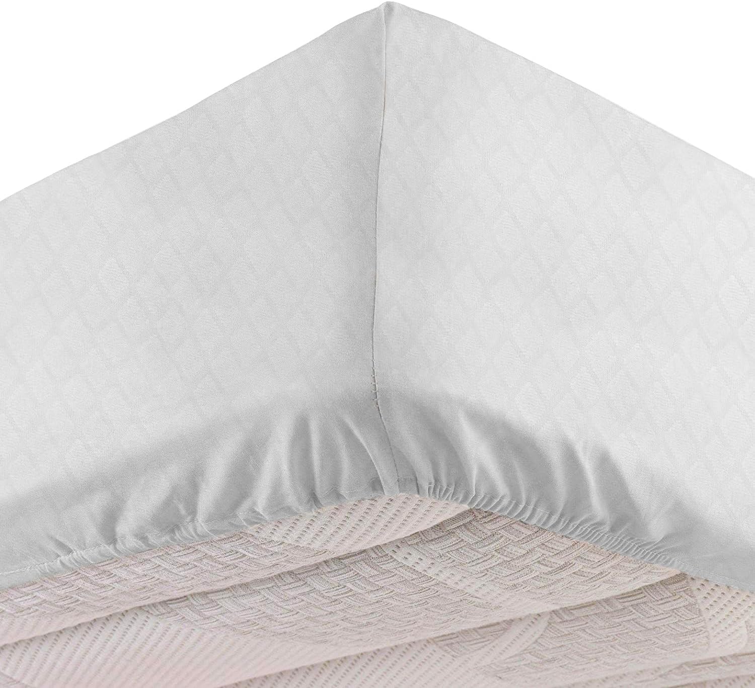 KASANOVA 1 Mattress Cover 1/2 Square cm 130 x 200 + 25 cm Rhobus, Polyester, Bianco