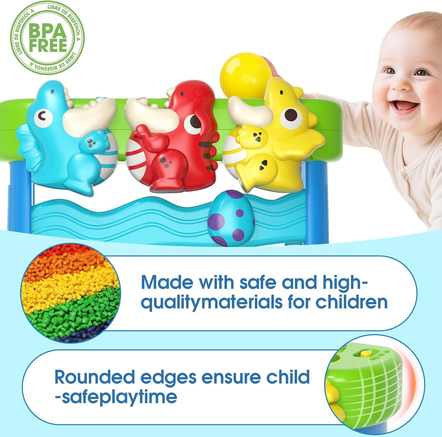 LACCHOUFEE Feeding The Dinosaur, Interactive Toddlers Toy, 1+ Year Old Baby Boys & Girls Gift, Musical Toys for Infant One Year Birthday Present, Babies Ages 6-12-18-24 Months Education Learning Toys