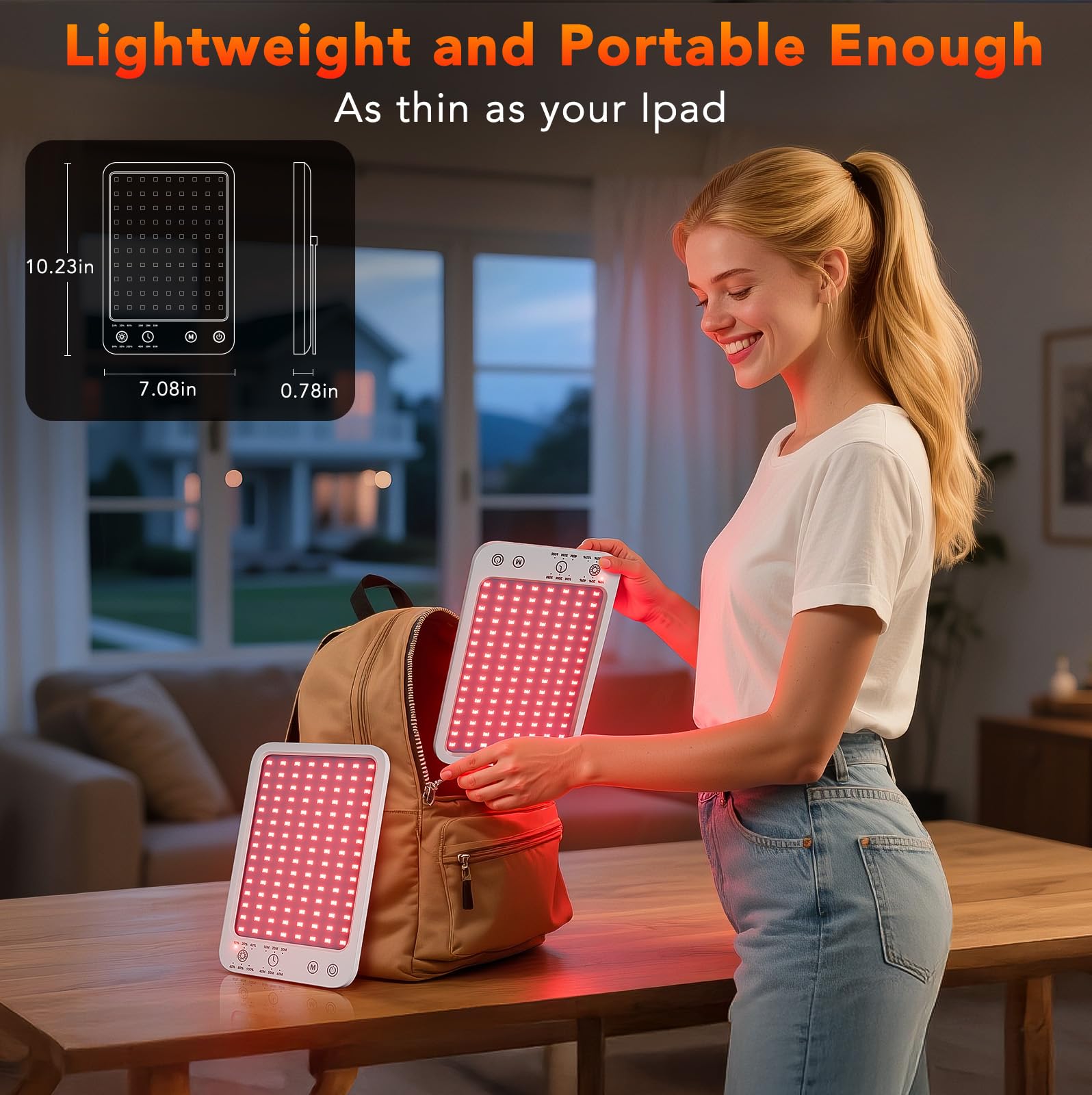 Red Light Therapy for Face Light Therapy Lamp Infrared Light Therapy with 660nm & 850nm Near Infrared LED Red Light Therapy Panel Touch Control 6 Levels of Brightness 3 Modes