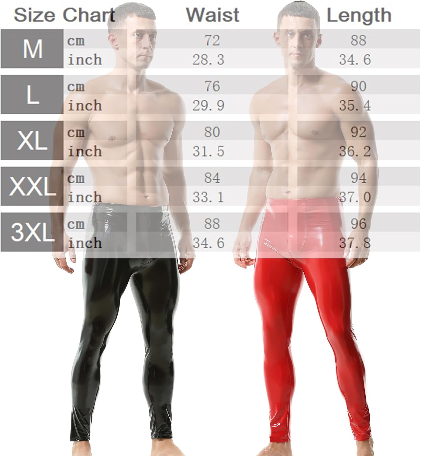 DTODWW Men's Faux Leather Pants Active Leggings Mens Tight Pants PU Long Trousers Skinny for Rock Yoga Dance