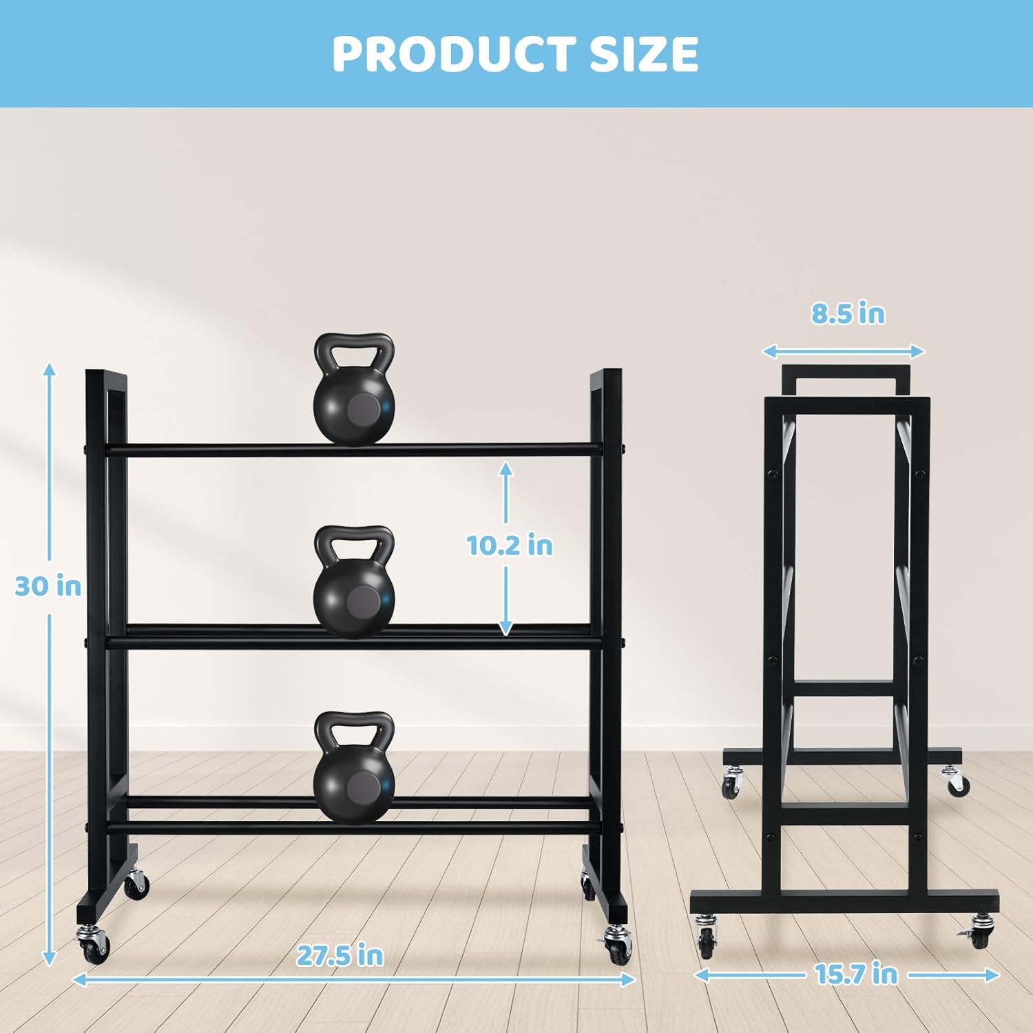 Rolling 3D Printer Filament Storage Rack, 3 Layer Heavy Duty Storage Shelves for 3D Printing Filaments, 300-Pound Load Capacity Filament Spool Holder for ABS/PLA/TPU/Nylon(3 Layer)