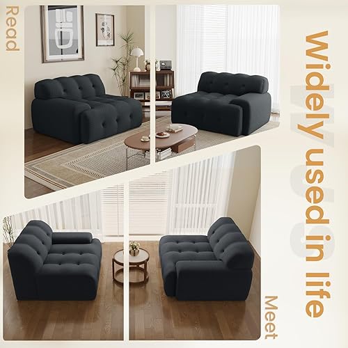 Miniatura 7 de Sofá modular modular de 86.6 pulgadas, sofá biplaza de gran tamaño, tela de malla 3D, cómodo sofá de nube, sofá curvado para sala de estar, oficina,