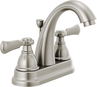 Peerless P2565LF-BN Elmhurst Two-Handle Bath Faucet Centerset, Brushed Nickel