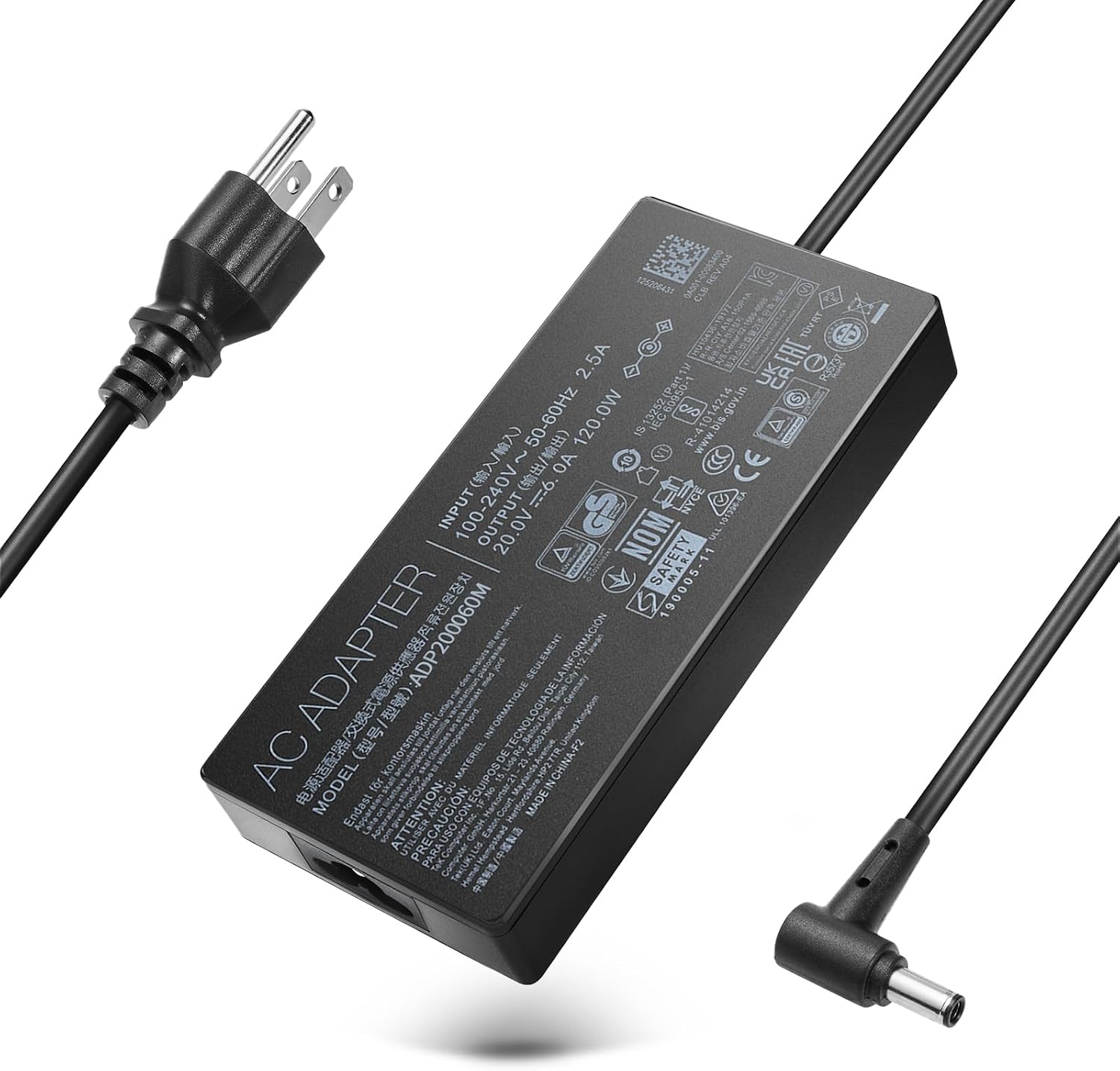 120W 6A Laptop Charger Compatible with MSI Thin 15 A15 B13V B13U B12V B12U B7U B7V, Cyborg 14 15 AI A1V A13V A13U, GF63 12th 13th Gen 12VE 12VF 12UC 12UCX, Replacement for A17-120P2A ADP-120VH D