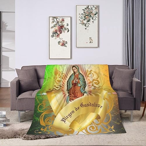 Miniatura 10 de Manta de forro polar de Our Lady of Guadalupe, manta de microforro polar ultrasuave y acogedora para sofá, cama, camping, viajes y uso en automóvil,