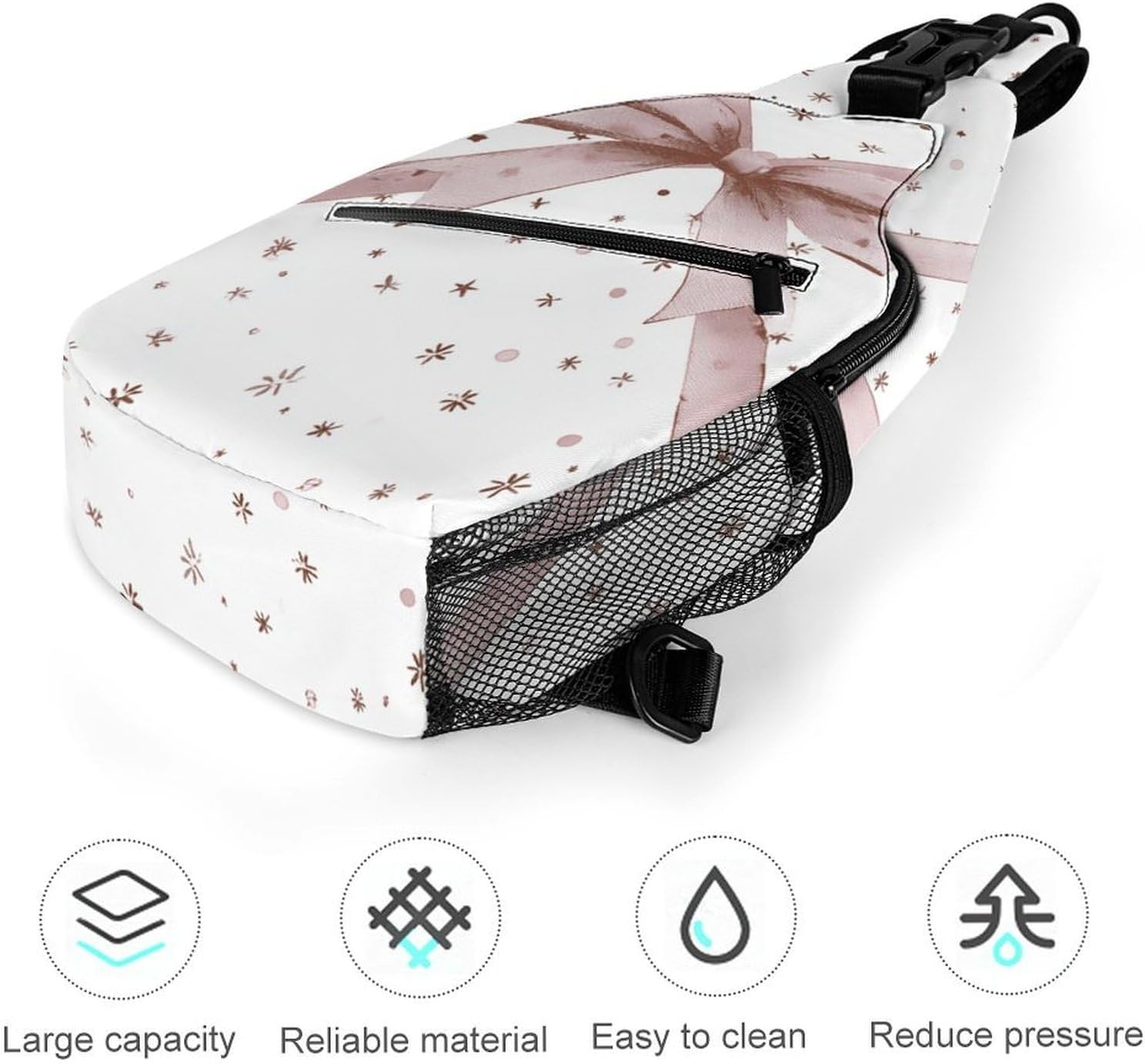 Bow Tie Sling Crossbody Bag Lightweight Chest Shoulder Backpack for Outdoor Sports