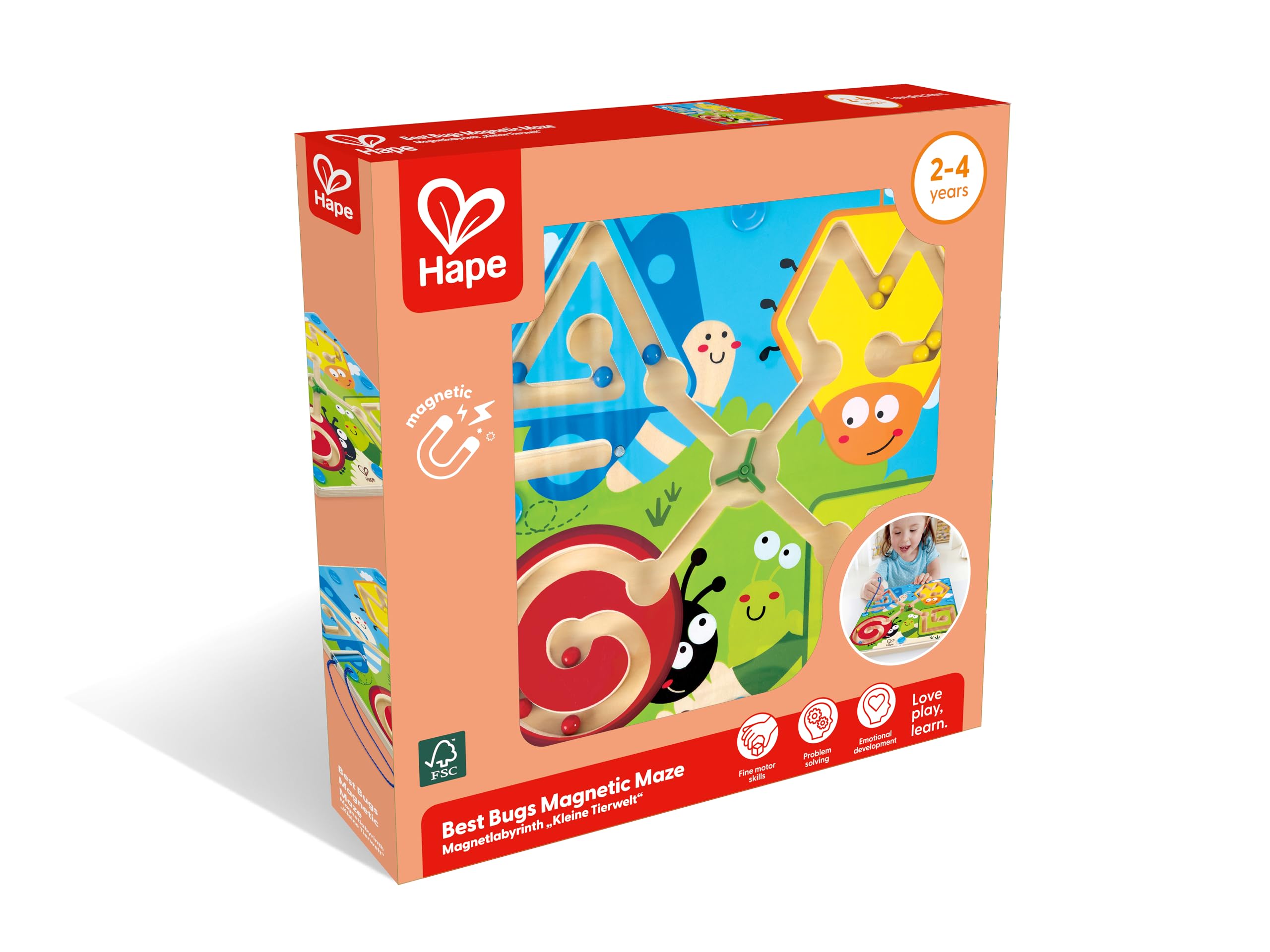 ハペ5種 Amazon | Hape(ハペ) むしさんころころ迷路 24.5×24.5×2.1cm 3才以上