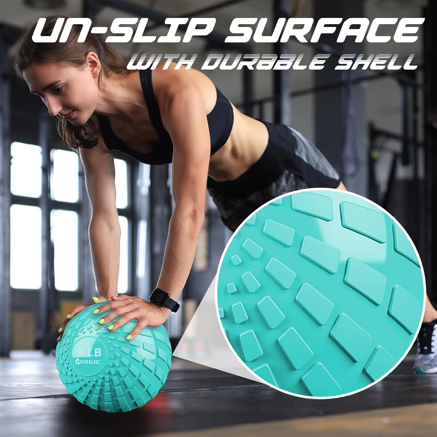 Slam Ball 8 lbs Medicine Ball Weighted Balls for Exercise and Workout, Strength, Cardio, Cross-Training and Core Workouts
