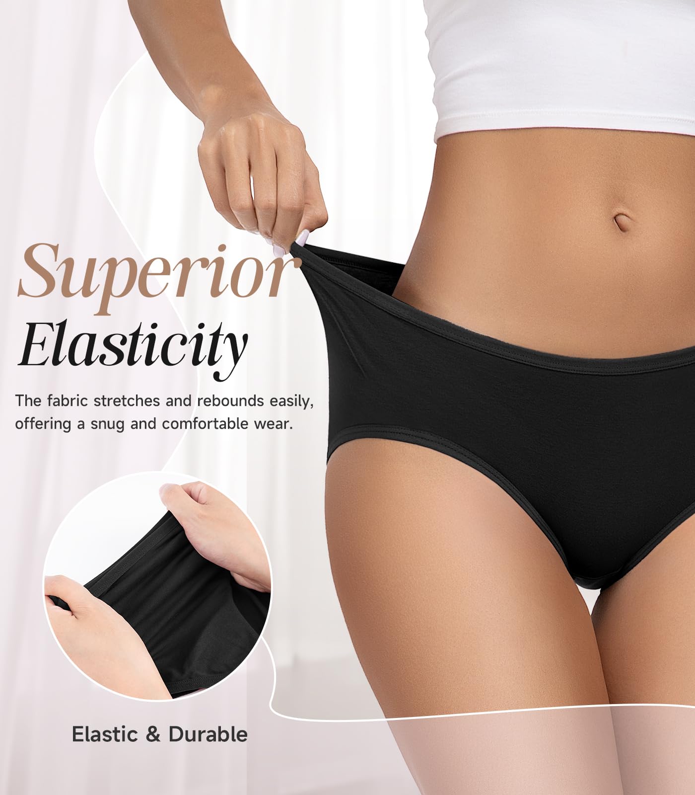 TANSTC Mutande Culotte Donna Cotone, Slip Donna in Cotone - Confezione da 6 Slip Hipster, Vita Bassa Ed Elasticizzati, Traspiranti