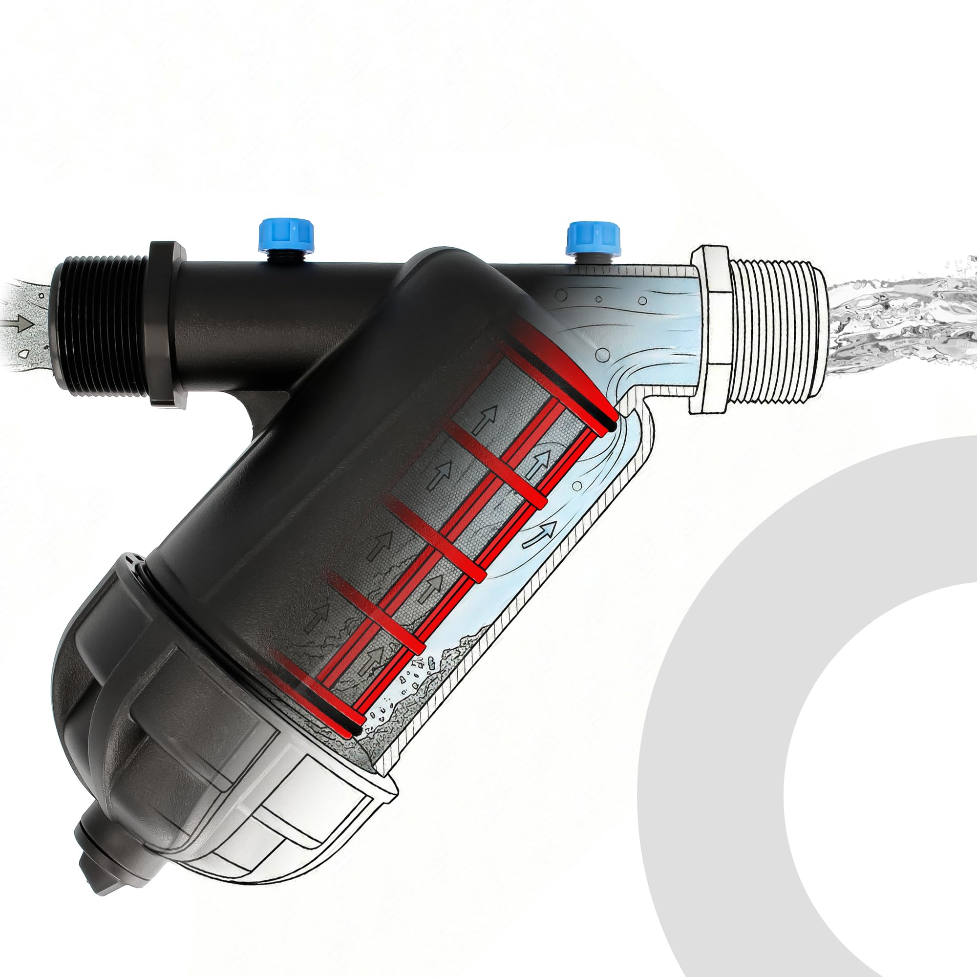 Instalguru Cartouche Filtrante Préfiltre 2'' MESH 120 Filtre À Tamis Rechange Filtration Eau Pour Pompes Jardin Stations Pompage Domestiques Irrigation Récupérateurs Eau Pluie