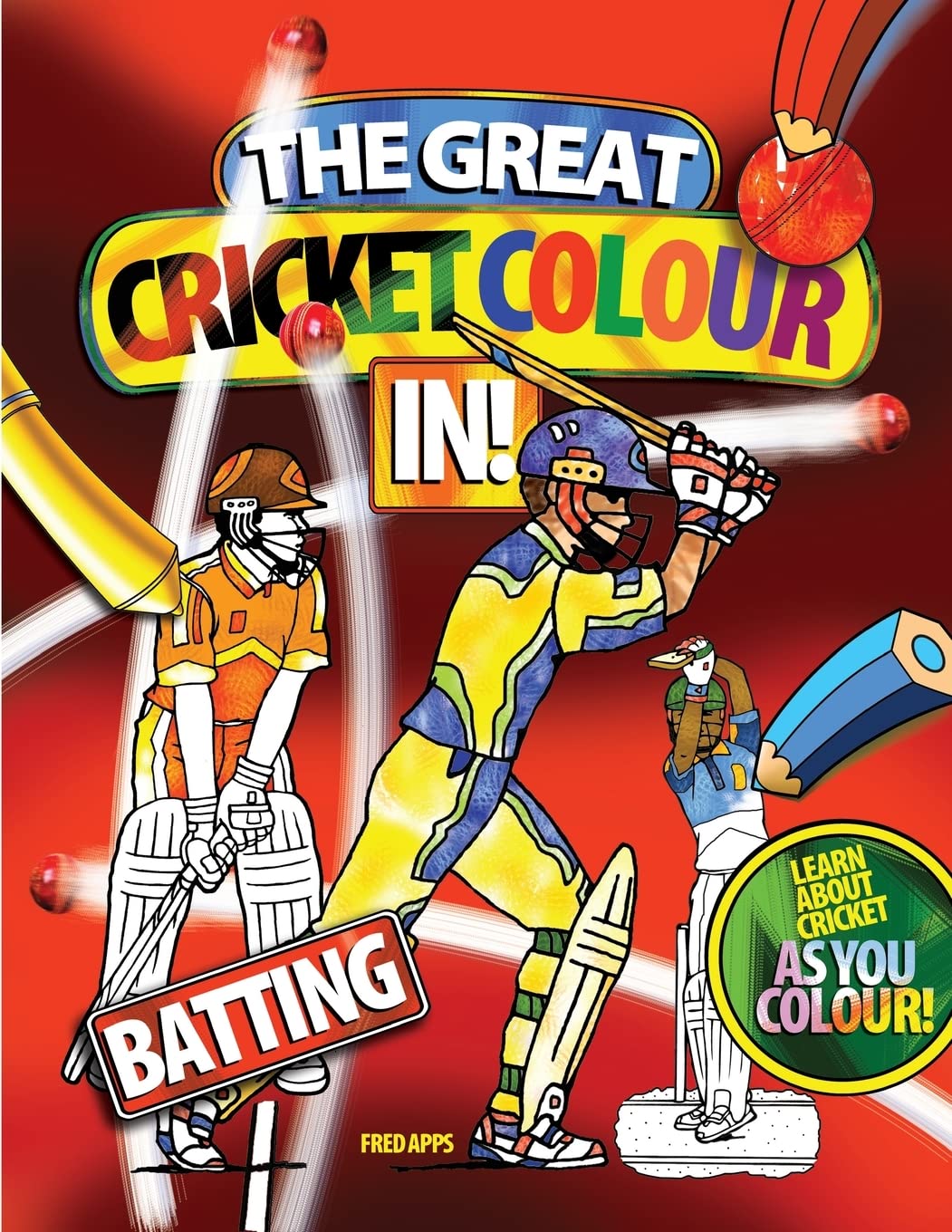 the great cricket colour in: batting (cricket colouring books)