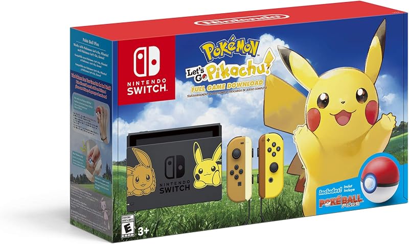 Paquete de consola Nintendo Switch - Edición Pikachu y Eevee con Pokémon: ¡Vamos, Pikachu! + Poke Ball Plus