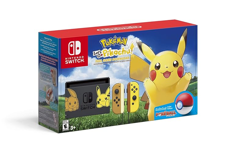 Nintendo Switch Console Bundle- Pikachu & Eevee Edition with Pokémon: Let's Go, Pikachu! + Poke Ball Plus
