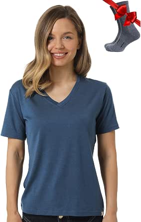 Merino.tech Women's Merino Wool T-Shirt and Hiking Socks Set