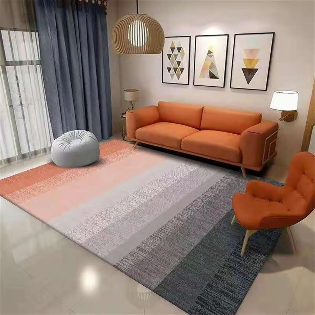Tapis chambre enfant rose et gris lavable pour fille et garçon, dimensions 180X280CM