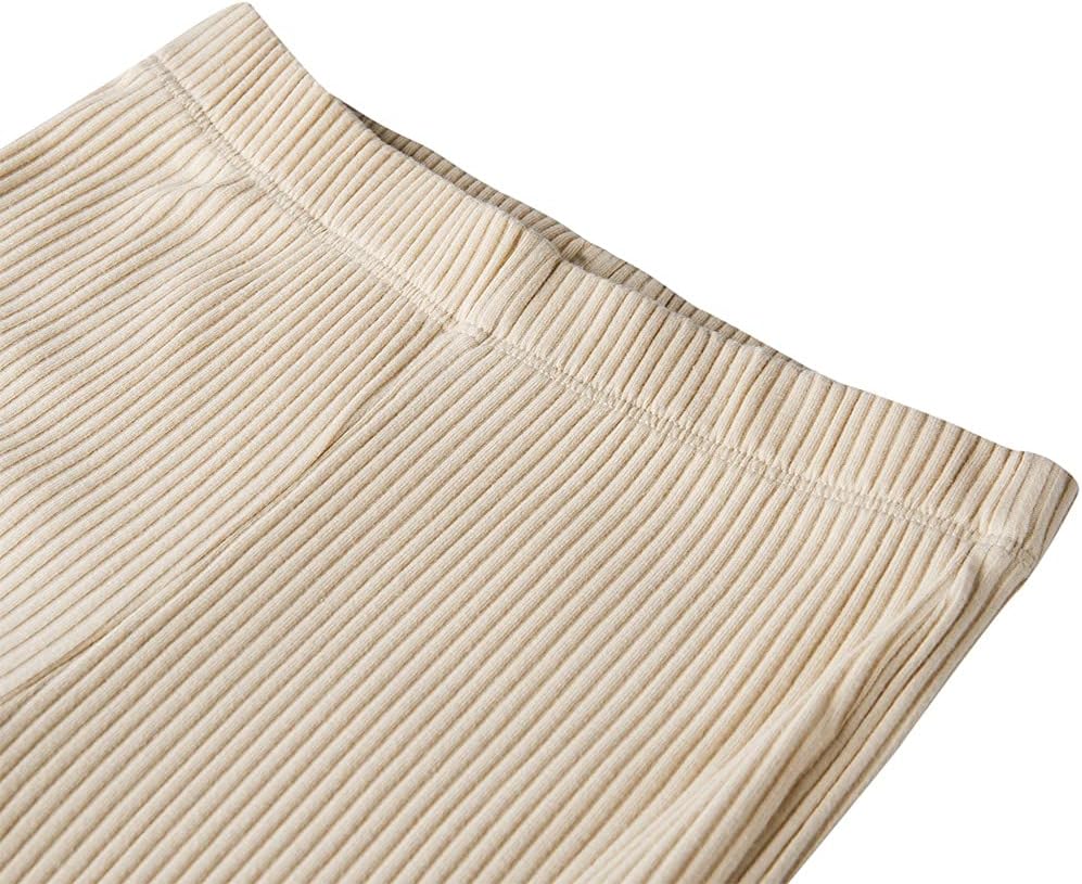 Noomelfish Girls Basic Ribbed Leggings Kids Cotton Kint Footless Full Length Tights Pants (2-14 Years) - Image 4