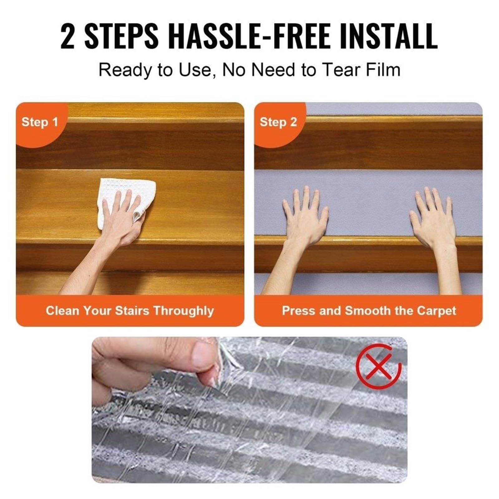 15 peldaños antideslizantes para escaleras, juego de 15 piezas para peldaños de madera, seguros para niños, mascotas, personas mayores, cómodas y seguras para el hogar
