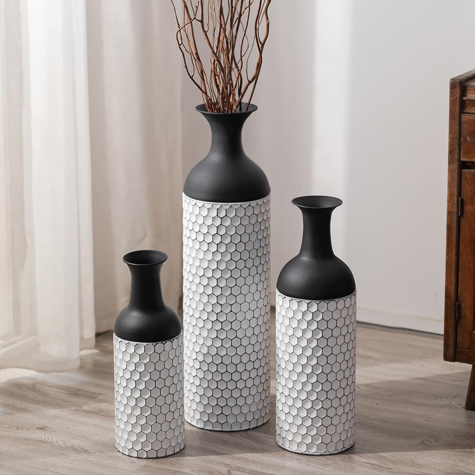 Amazon.com: Sziqiqi Floor Vases Decorative Tall: 27in Black