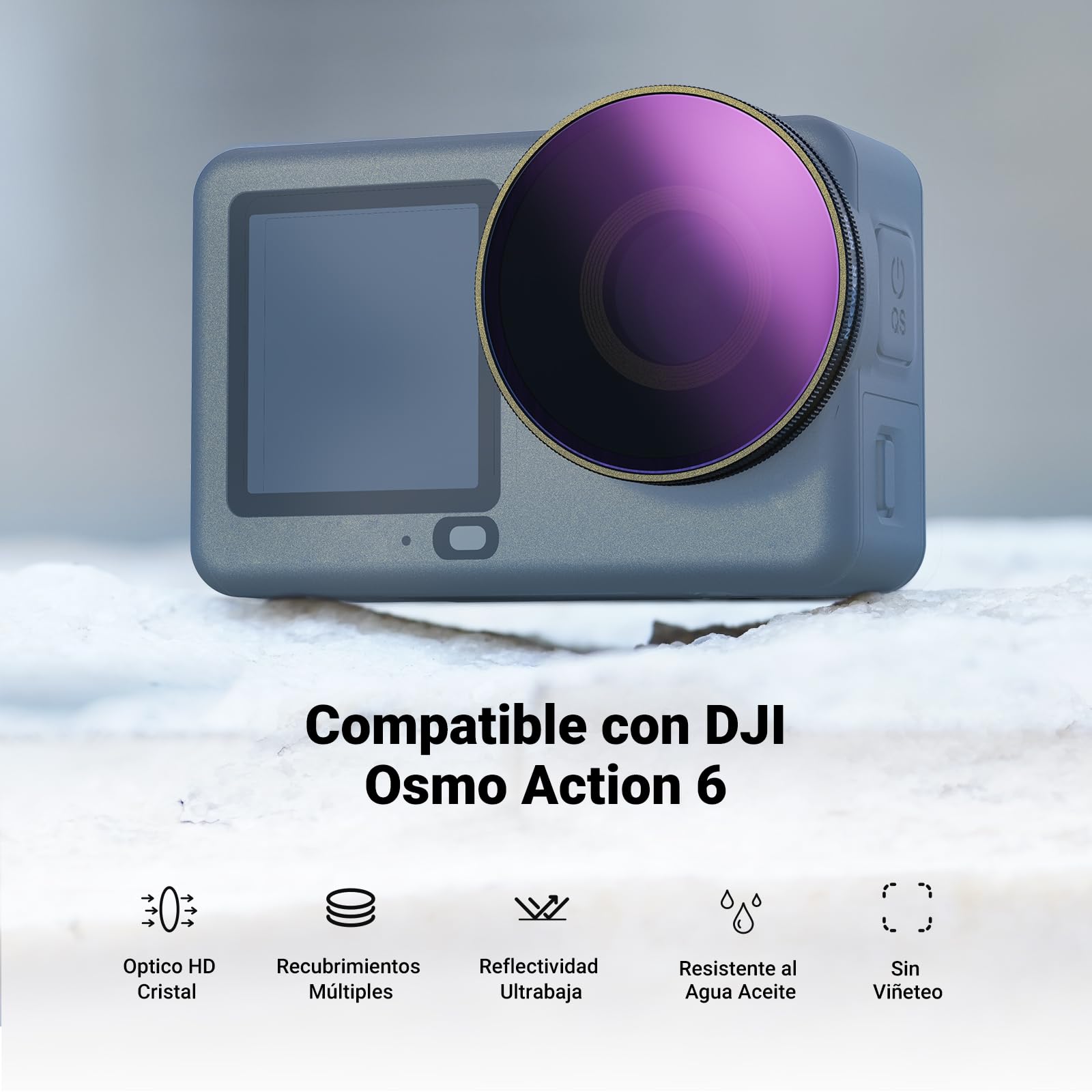 NEEWER CPL + ND Filtro Juego Compatible con DJI Osmo Action 6 Solo, 4 Pack ND8/16/32 Ajustable Polarizador Circular, Objetivo Polarizer, Accesorio Action Cam con Revestimiento Multicapa Rosca, FL-B100