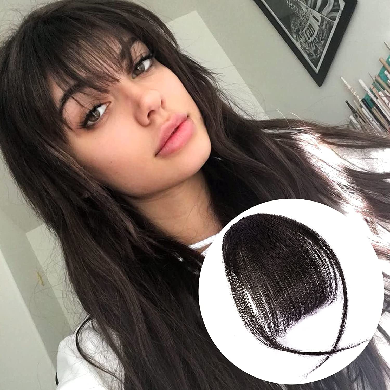 Glorious Hub Most Natural Looking American Wispy Bangs Fringe Hair 