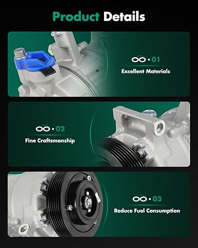 Vista 1183 de SCITOO Bomba de compresor de CA 1999-2005 para S-uzuki Grand Vitara 2.5L 1995-1998 para S-uzuki Esteem 1999-2001 para S-uzuki Vitara 1.6L