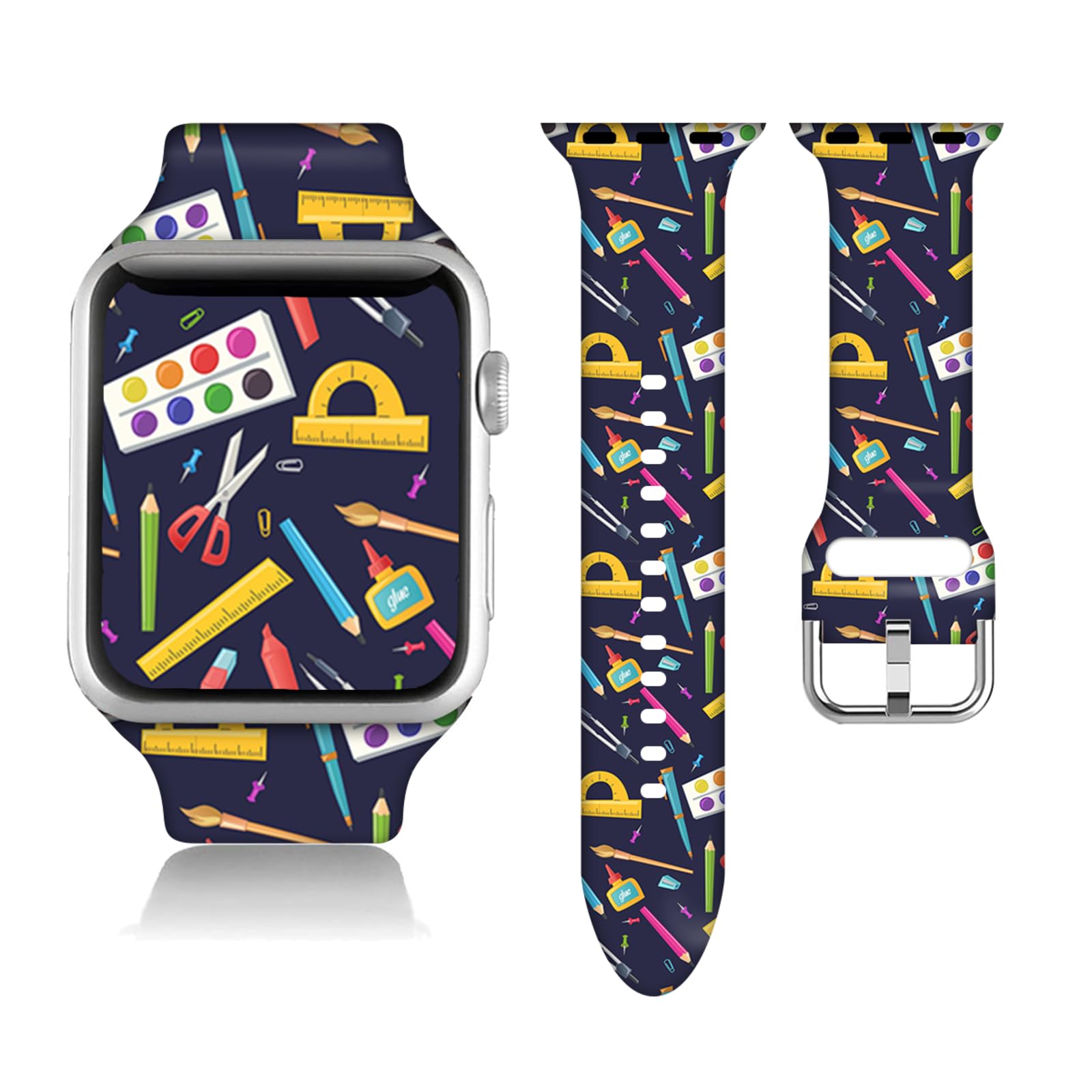 Compatible With Autism Awareness Apple Watch 38/40/41/42/44/45mm For Women Men,Soft Silicone Pride Gifts Teacher Nurse Decorations Replacement