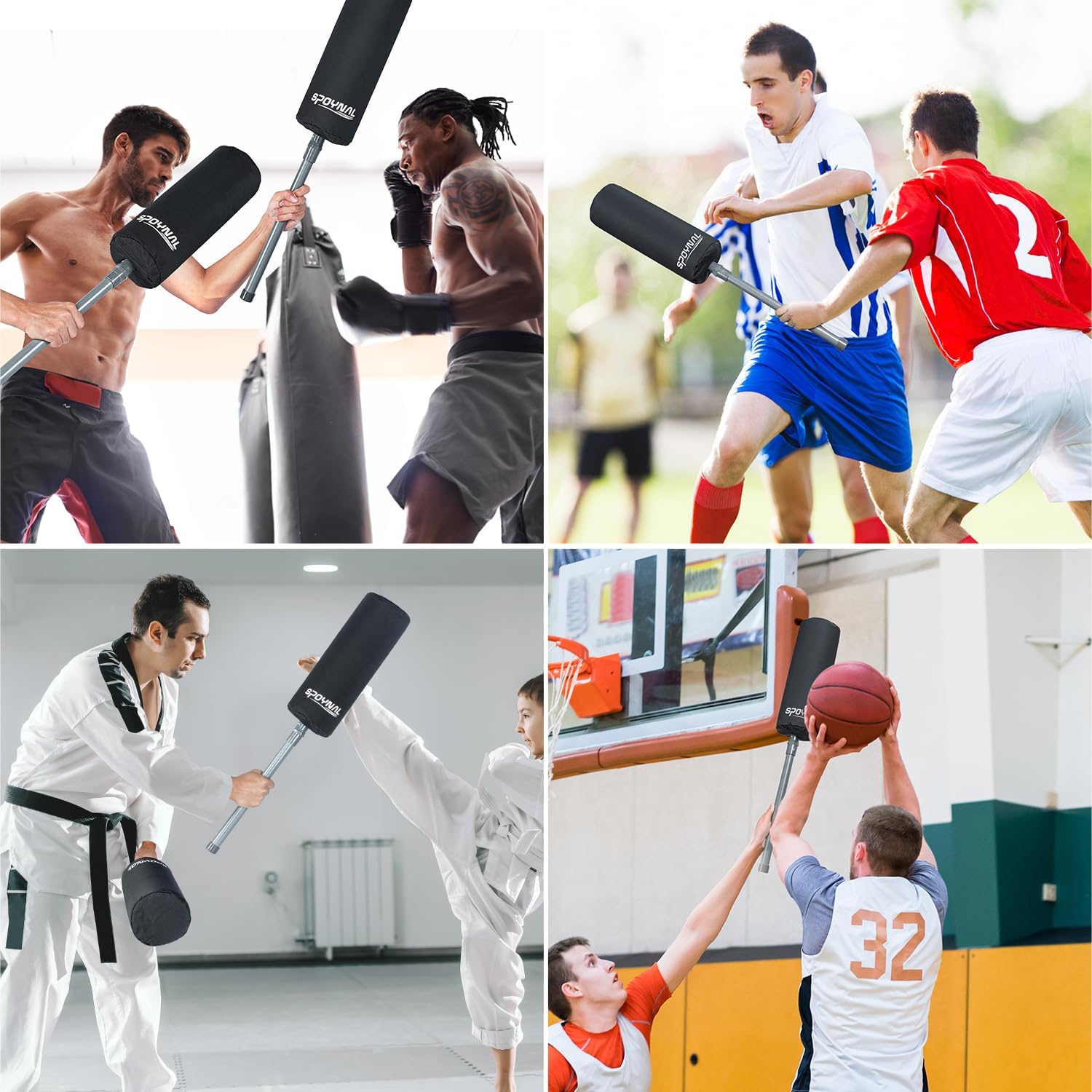 SPOYNAL Inflatable Padded Blocking Guards - 2 Pack Basketball Blocking Pads Football Training Equipment with Pugil Sticks, Defense Pads for Lacrosse, Boxing, Martial Arts Practice Accessories