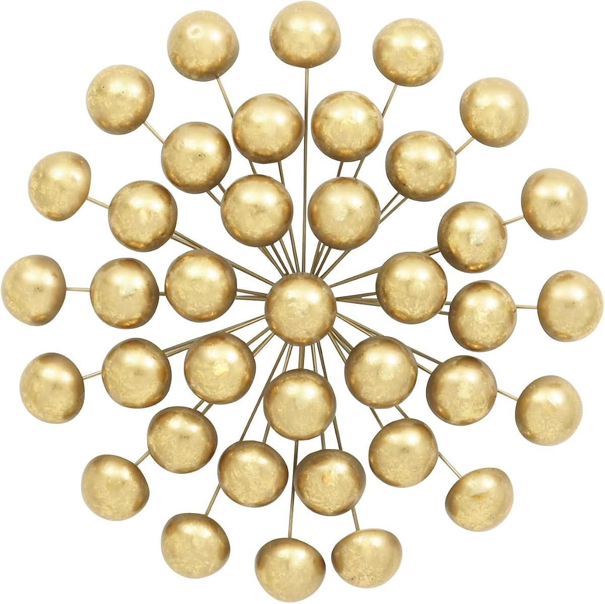 Deco 79 Metal Starburst Home Wall Decor Wall Sculpture with Orb Detailing, Wall Art 24" x 6" x 24", Gold