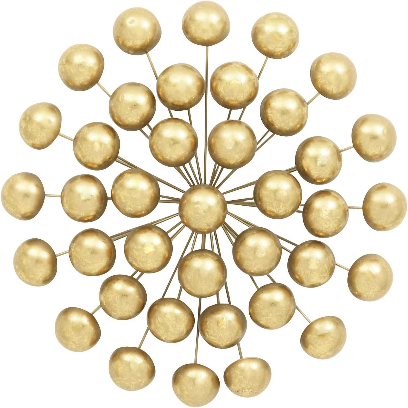 Deco 79 Metal Starburst Home Wall Decor Wall Sculpture with Orb Detailing, Wall Art 24" x 6" x 24", Gold