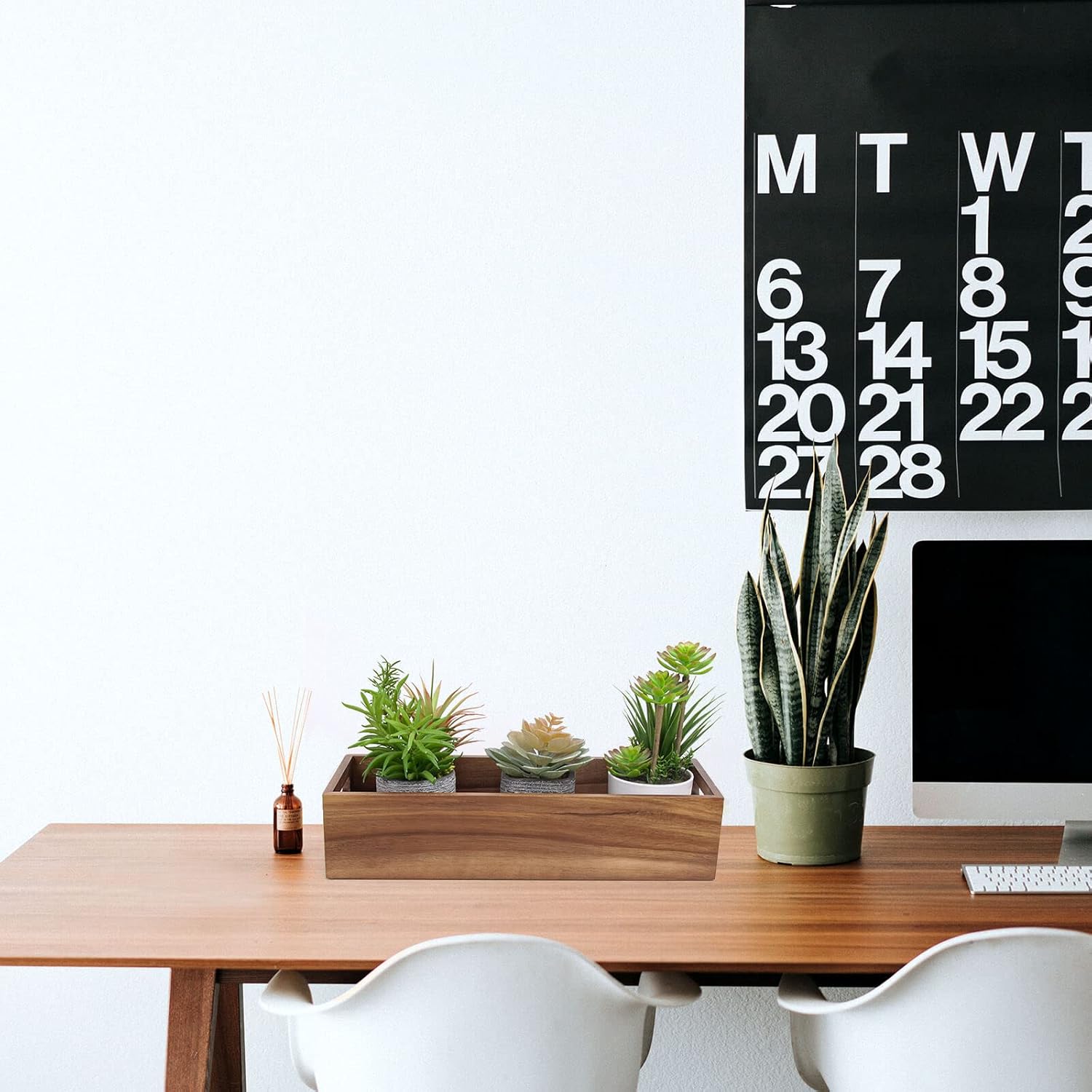 Natural Acacia Wood Bathroom Tray with Handles for Organizing Toiletries and Accessories - 16.5L x 6W inch