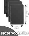 TWONE Carnet de poche, 6 Couverture souple Mini Carnets 3.5" x 5.5" Black Notebook Petit Mémo Notepad pour les hommes Femmes Enfants Traveler Auteur, 30 Feuilles,60 Pages linées: Couverture en noir lisse, 60 pages alignées. Pocket journal pour le voyage, bureau, schoo