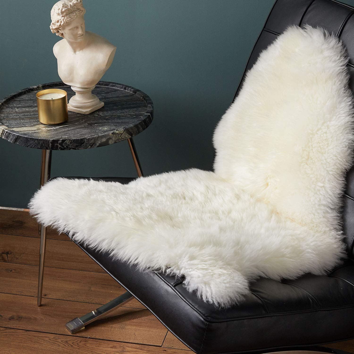 Bedsure Sheepskin Rug Area 2x3 Rug Ivory Flokati Rug Fluffy Bedroom Rugs for Living Room Single Pelt Rug Gifts for Men Women