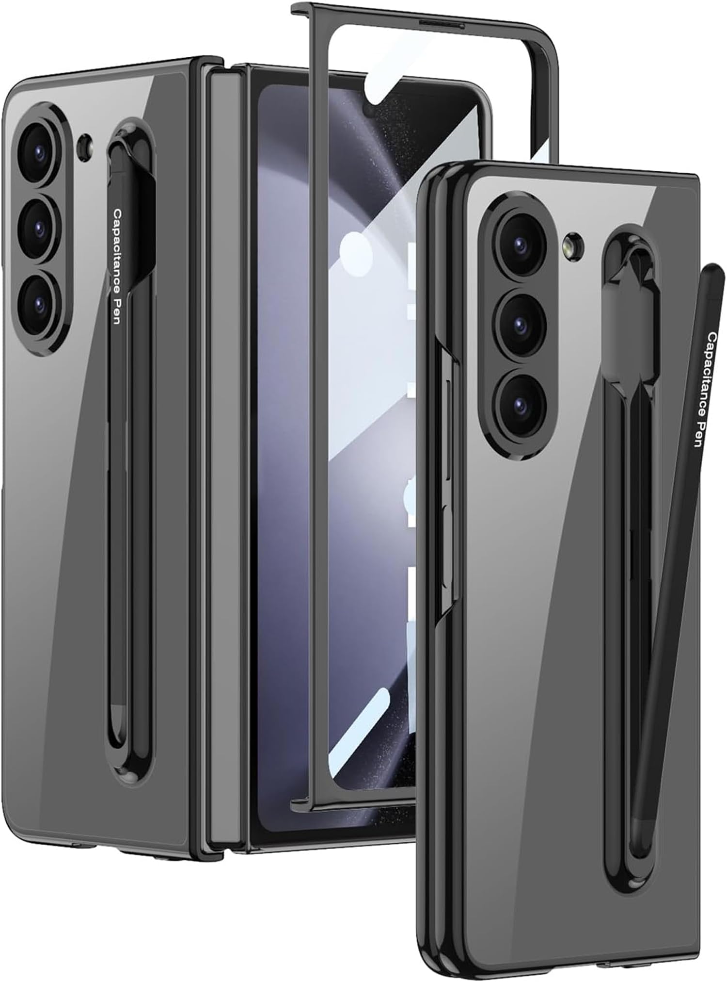 Kapa Phantom Contrast Case for Samsung Galaxy Z Fold 5 | Inbuilt S-Pen Holder Hybrid Back Cover (Black with Black Pen) (B0D7C77VBK) Amazon Price History, Amazon Price Tracker