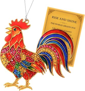 Chicken Christmas Ornaments - Chicken Ornament - Chicken Decor - Rooster Christmas Ornaments - Rooster Decor - Chickenn Statue - Ugly Christmas Ornament - Unique Ornament - Christmass Chickens Decors