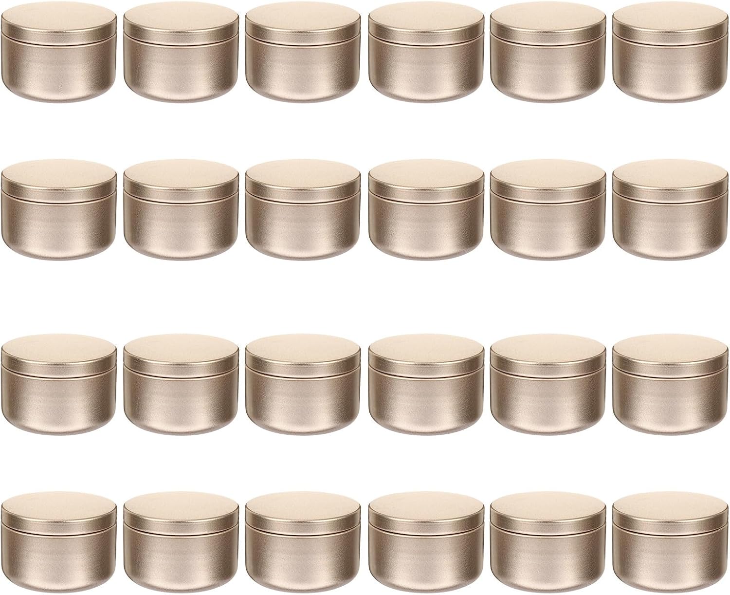 ABOOFAN 24 Pcs Candle Jar 50ml Aluminum Matte Gold Seamless Container | Compact Travel Tin, Storage for Gels and Gifts, Fall Resistant