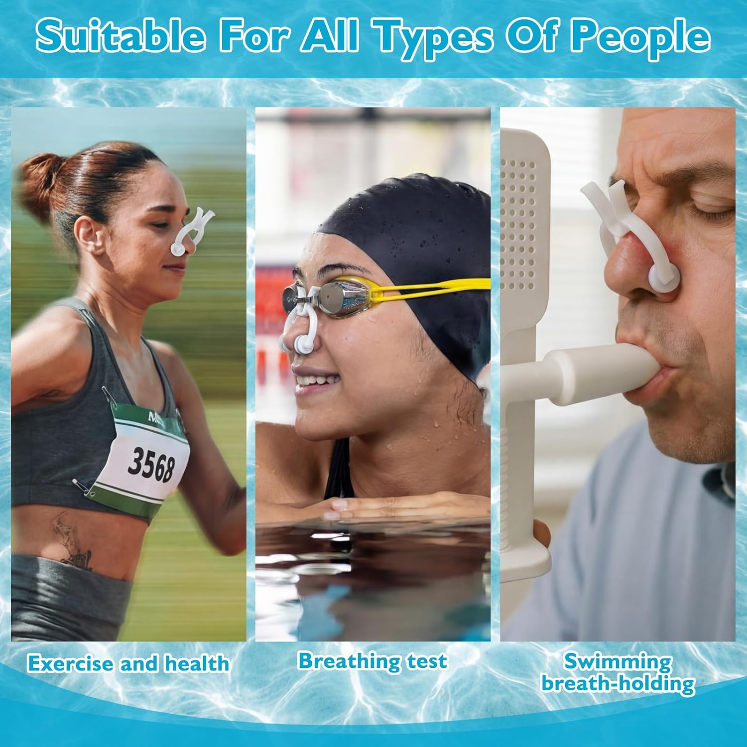 Tallew 20 pcs Swimming Nose Clip Swim Nose Plugs Waterproof Pool Plugs Protector Soft for Swimming Fitness Breath Holding Water Sports Training image 5