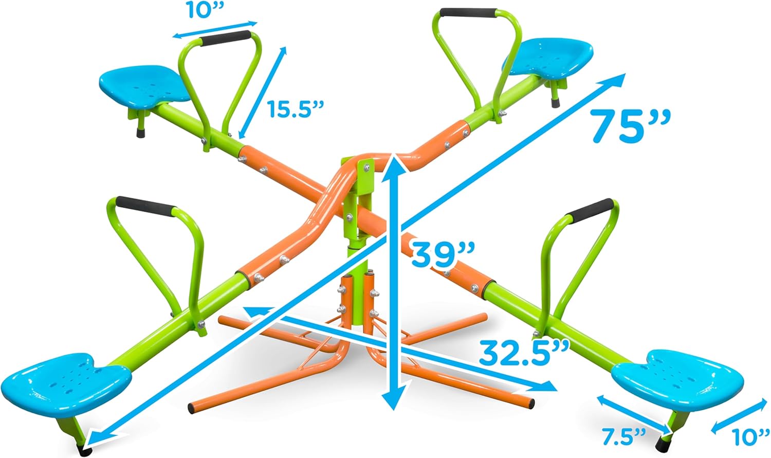 360-Degree 4 Seater Swivel Seesaw, Indoor or Outdoor, (Weight Limit 100lbs)