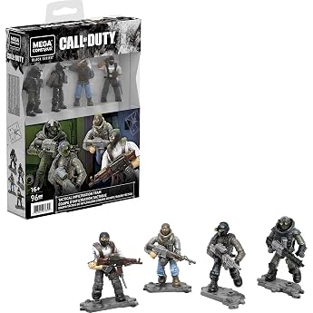 Mega Construx Black Series - GYF91 - Call of Duty Tactical Infiltration Team - Pack of 4 Mini Figures with Joints + Accessories