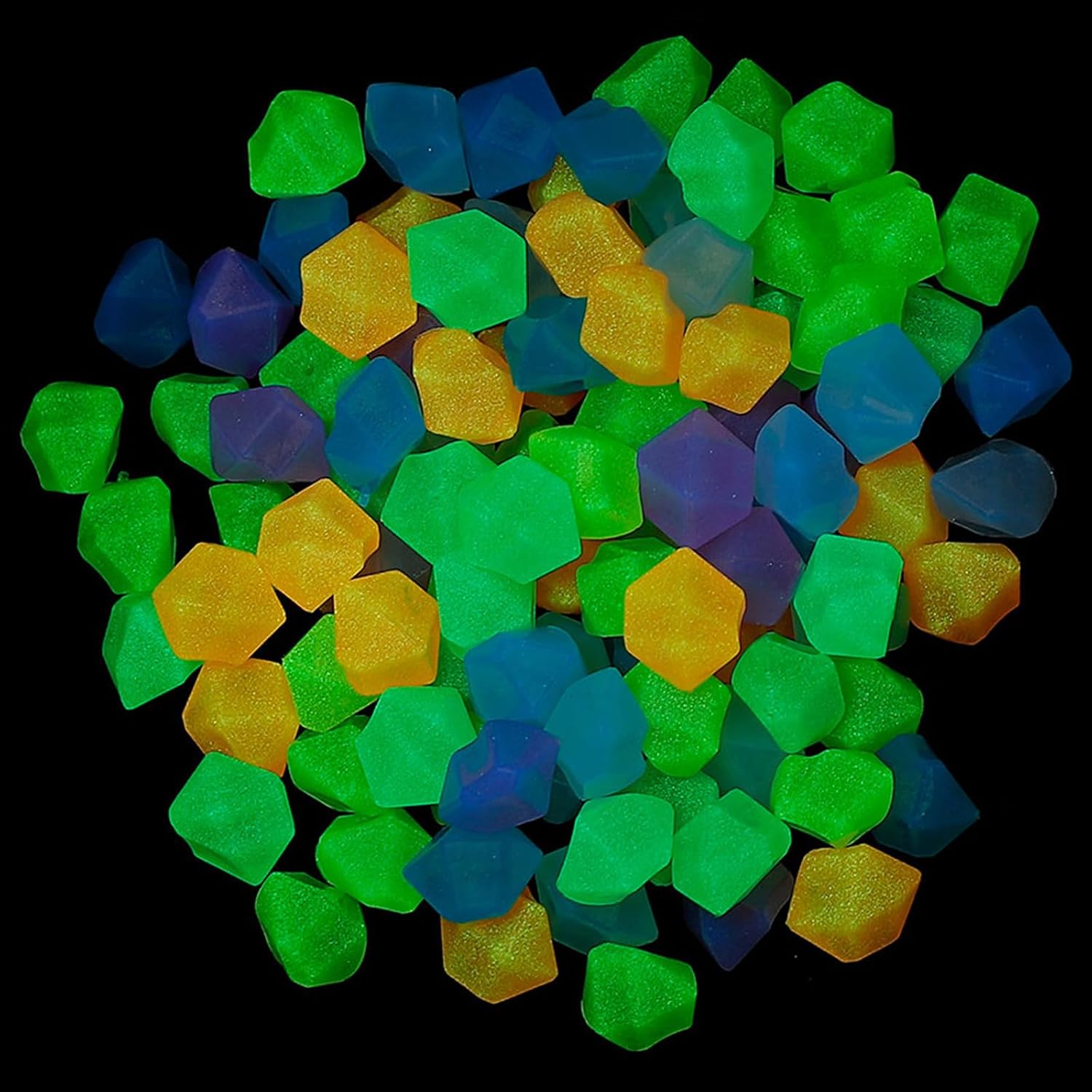 Zerodeko 150pcs Glow Rocks Luminous Stones Pebbles, 150g