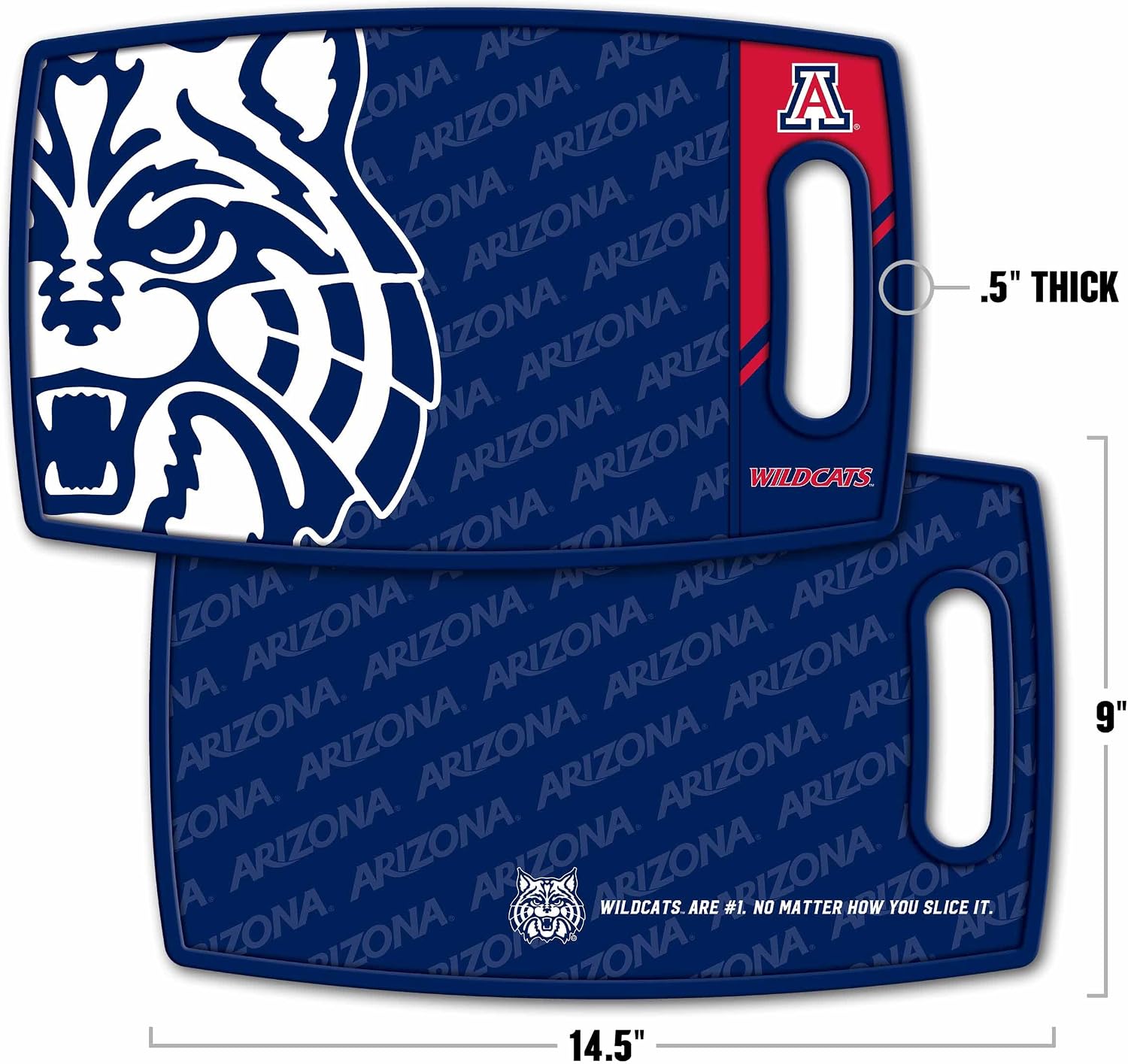 YouTheFan NCAA Officially-licensed Logo Series Cutting Board - reversible design for double the cutting surface - gentle on knives, team message on both front and back