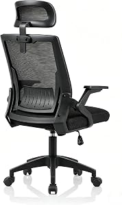High Back Office Chair Ergonomic Desk Chair Home Mesh Office Desk Chairs with Wheels Comfortable Gaming Chair with Lumbar Support Adjustable Swivel Rolling Conference Room Chair,300lbs Capacity,Black