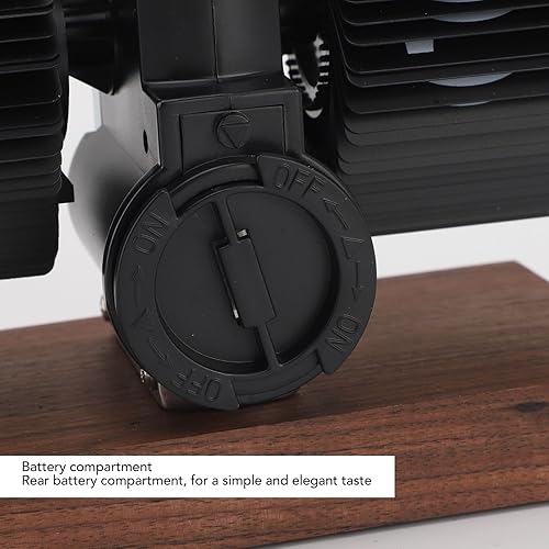 Miniatura 9 de Reloj de mesa digital retro retro con base de madera, acero inoxidable, elegante, para oficina en casa