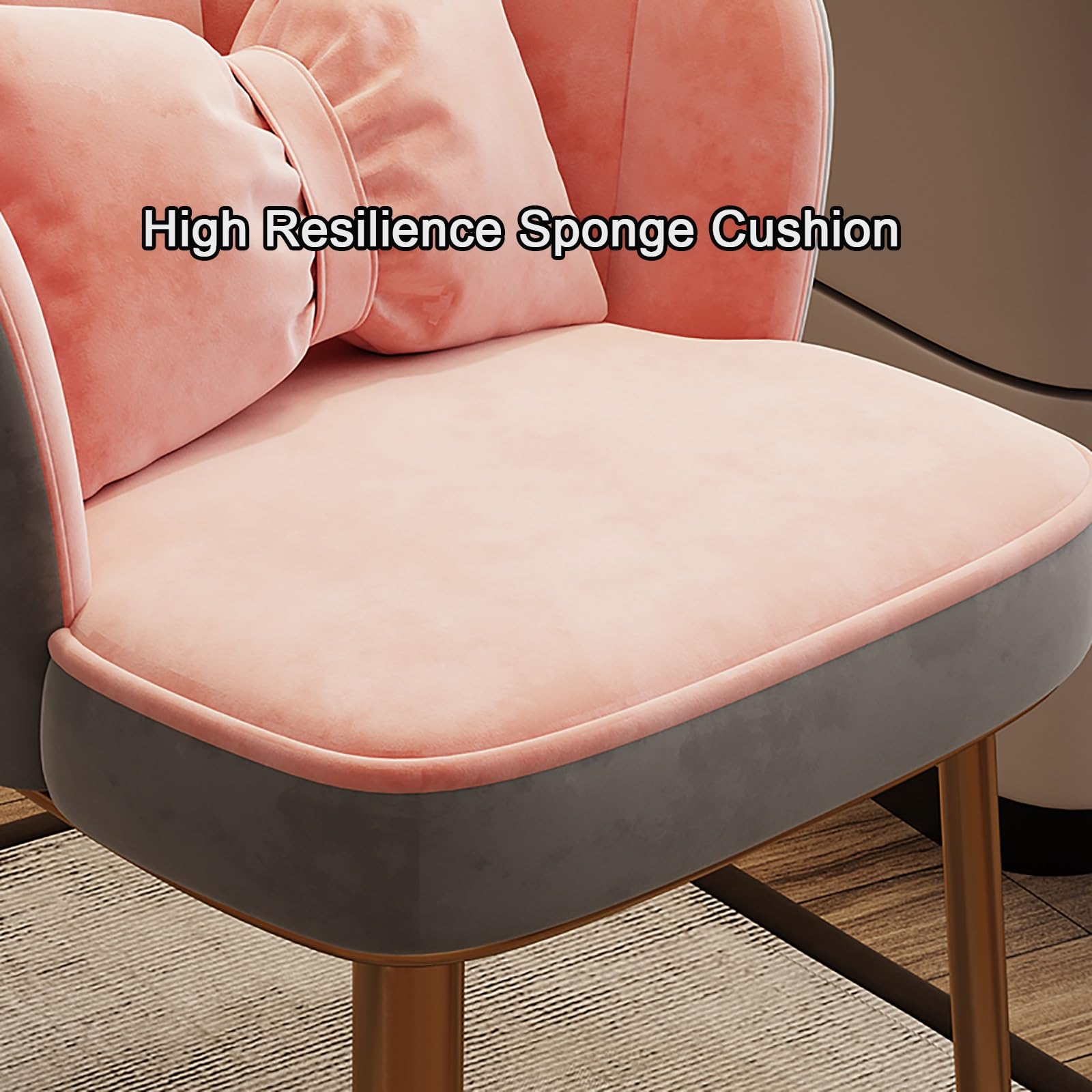 Chaise De Coiffeuse Géométrique Moderne En Velours - Fauteuil Créatif Confortable Pour Salle De Maquillage, Salon Ou Chambre (Color : A-12)