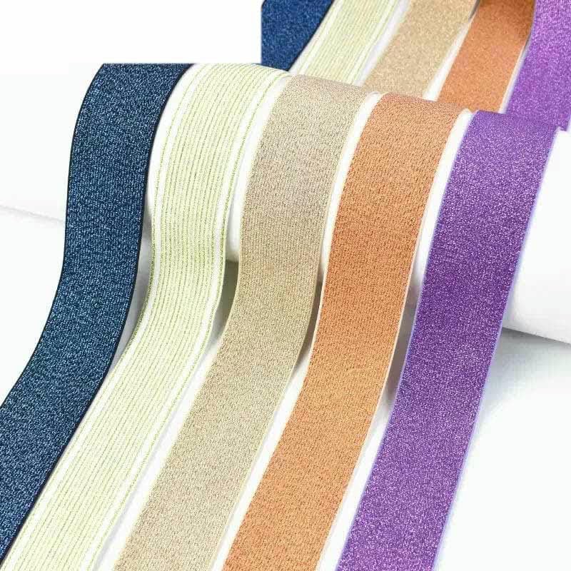 Elastyczna taśma nylonowa, Nylon Elastic Webbing Band Multicolor 25-50mm 2/5/10 Meters(BlackSilver 50mm,10Meters)