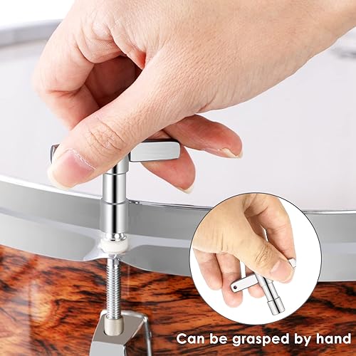 Vista 4 de EastRock Drum Keys - Paquete de 3 llaves de afinación de tambor con tecla de velocidad de movimiento estándar continuo, afinador universal de llave