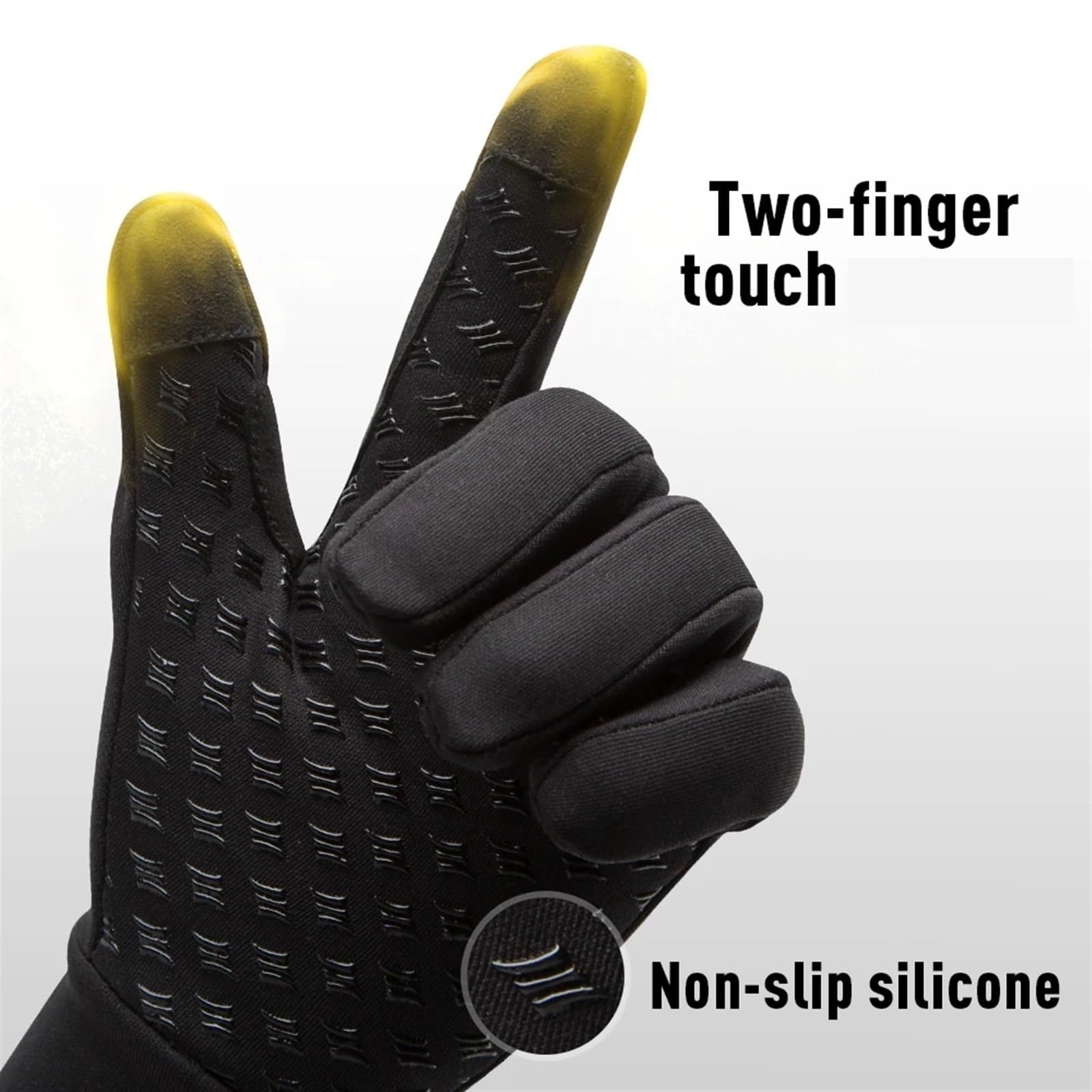 Guantes De Ciclismo De Invierno Guantes de ciclismo de invierno for hombre, de Gel negro, cálidos, con dedos completos y función táctil, a prueba de golpes, mantienen el calor, guantes de ciclismo de