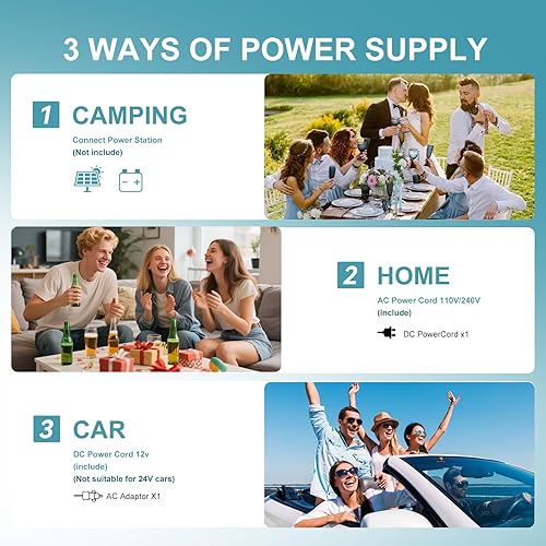 Miniatura 3 de Refrigeradorcalentador portátil de 12 V para automóvil, 8 cuartos de galón (9 litros), 40  140 , 12 V110V-220 V, enfriador eléctrico compacto para